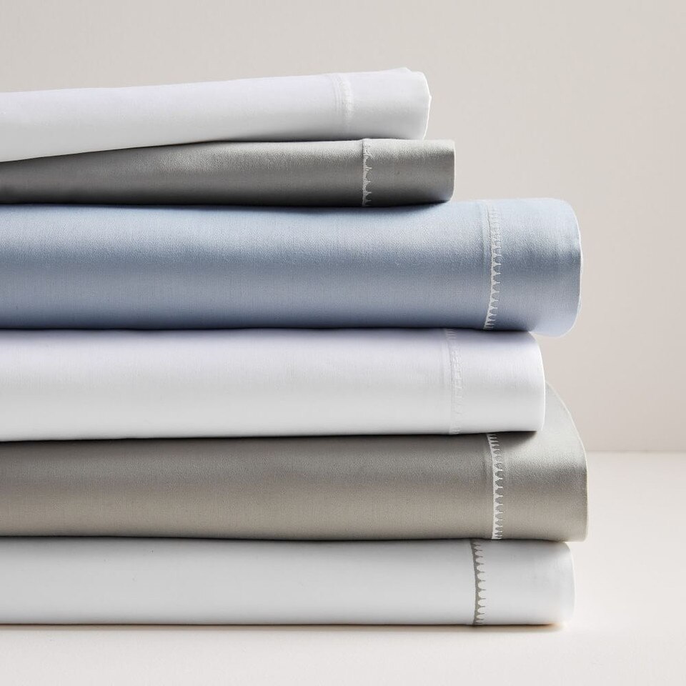 400ThreadCount Organic Sateen Sheet Set & Pillowcases West Elm UK